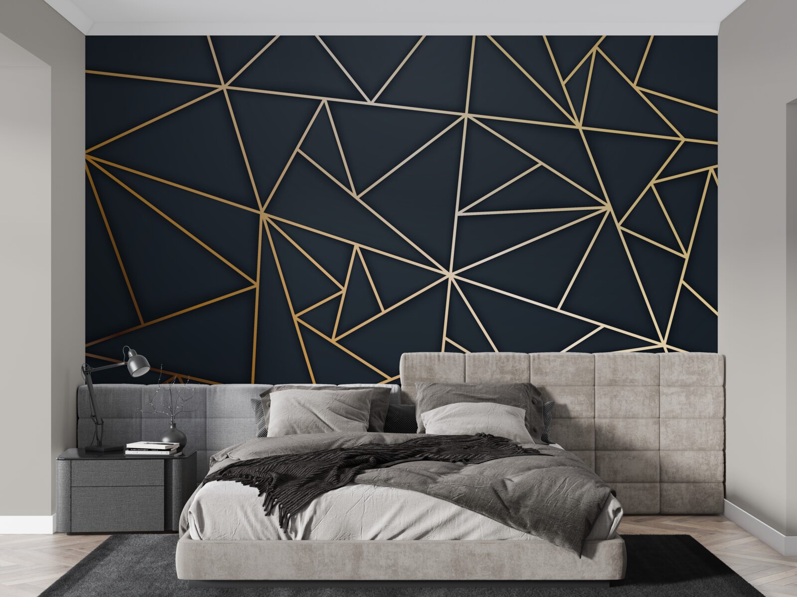 Fototapeta tvary tvorené zlatými líniami