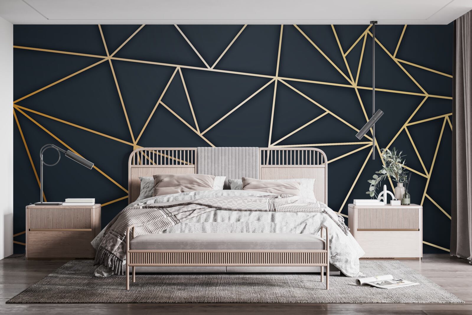 Fototapeta tvary tvorené zlatými líniami