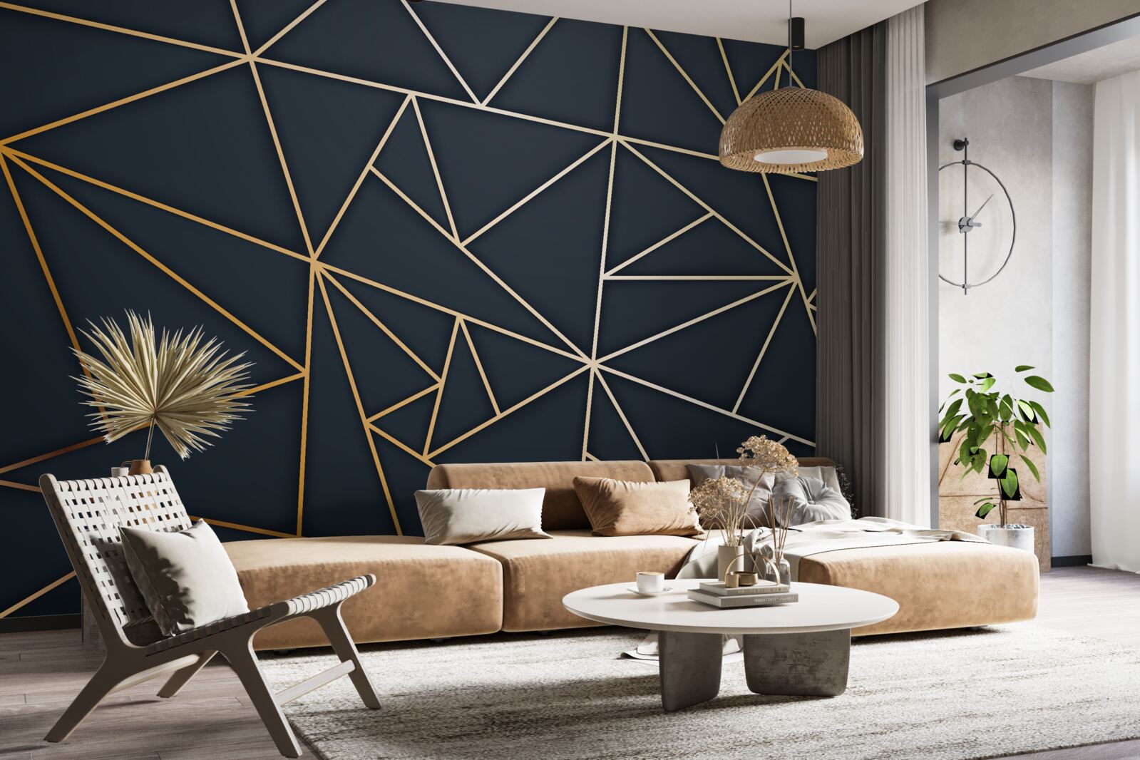 Fototapeta tvary tvorené zlatými líniami