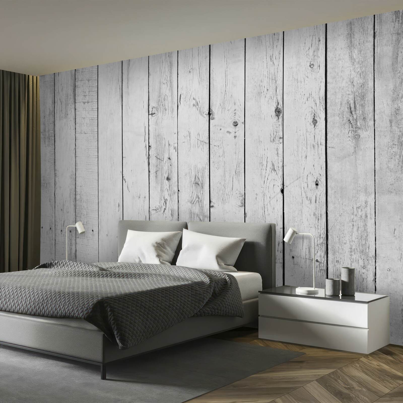 Fototapeta biela parketová doska