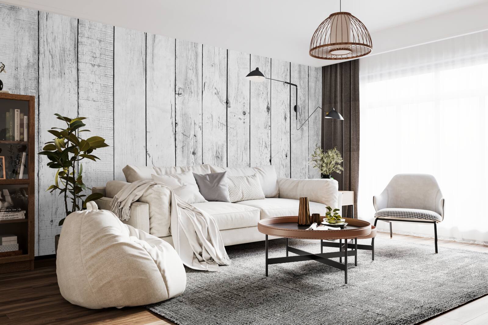 Fototapeta biela parketová doska