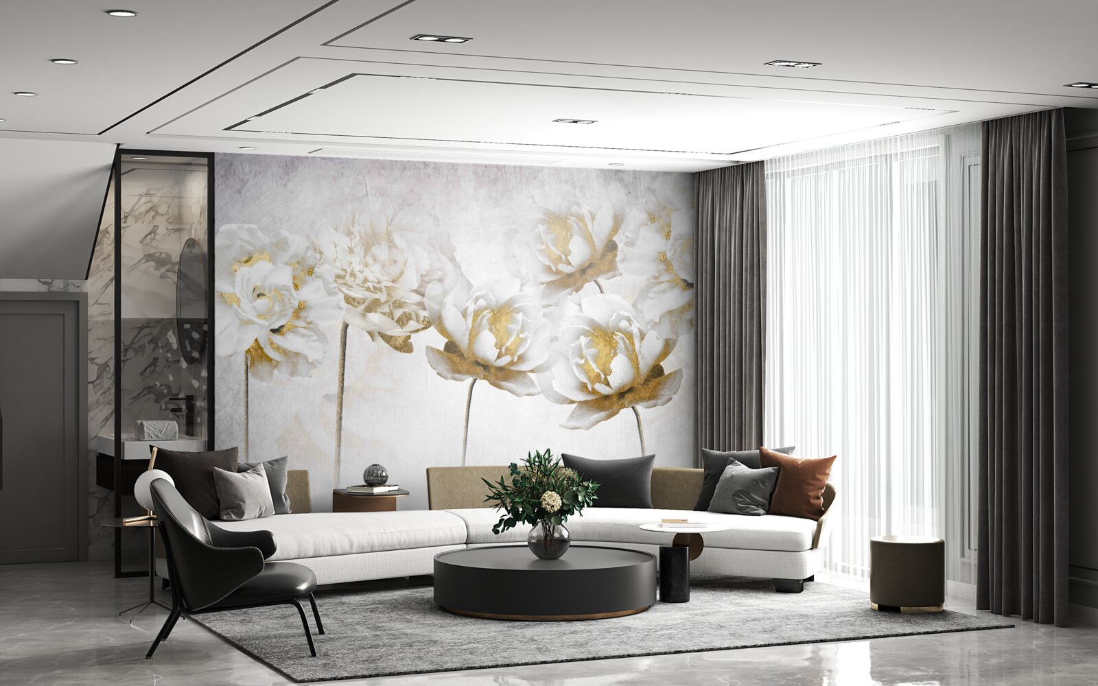 Fototapeta Krásne biele bavlnené kvety