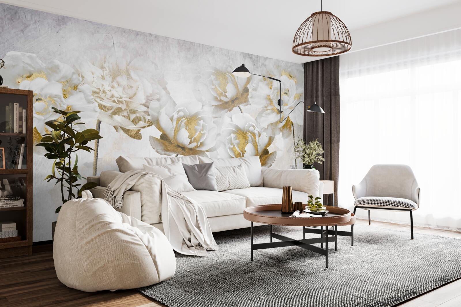 Fototapeta Krásne biele bavlnené kvety