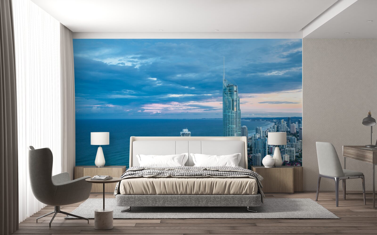 Fototapeta obrie mesto na pobreží