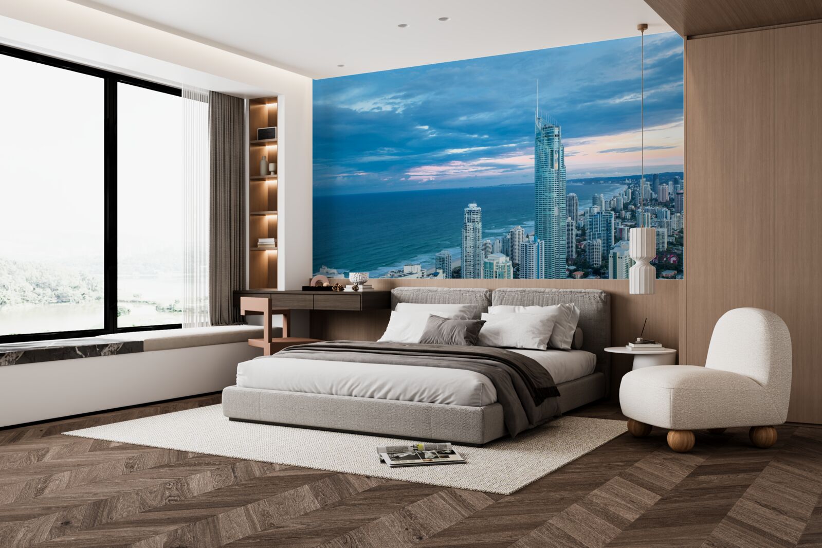 Fototapeta obrie mesto na pobreží