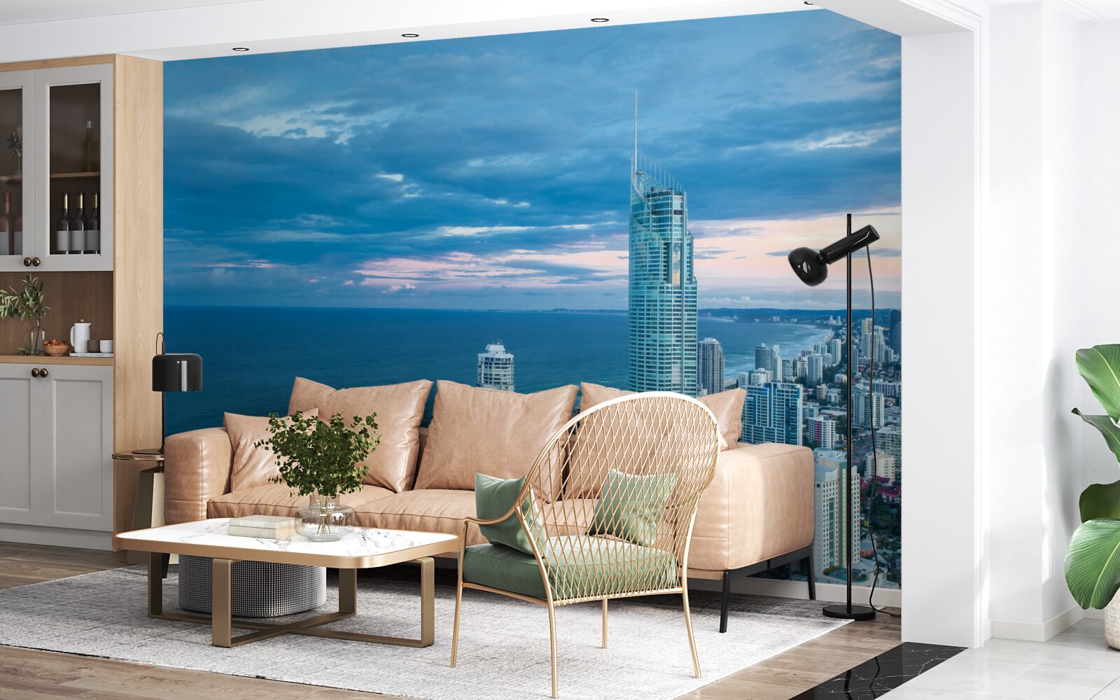 Fototapeta obrie mesto na pobreží