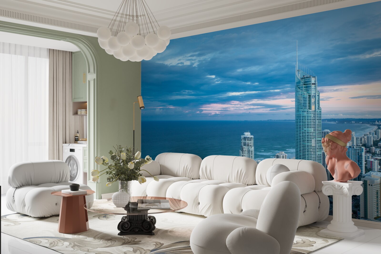 Fototapeta obrie mesto na pobreží