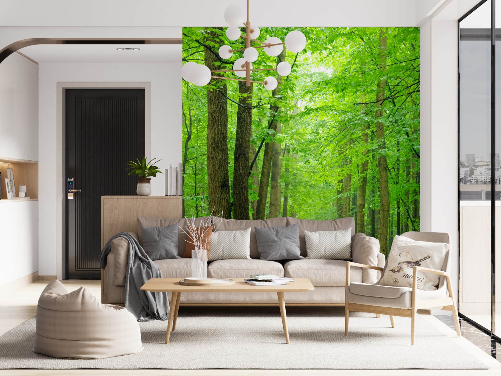 Fototapeta pohodlnou cestou cez ladný listnatý les