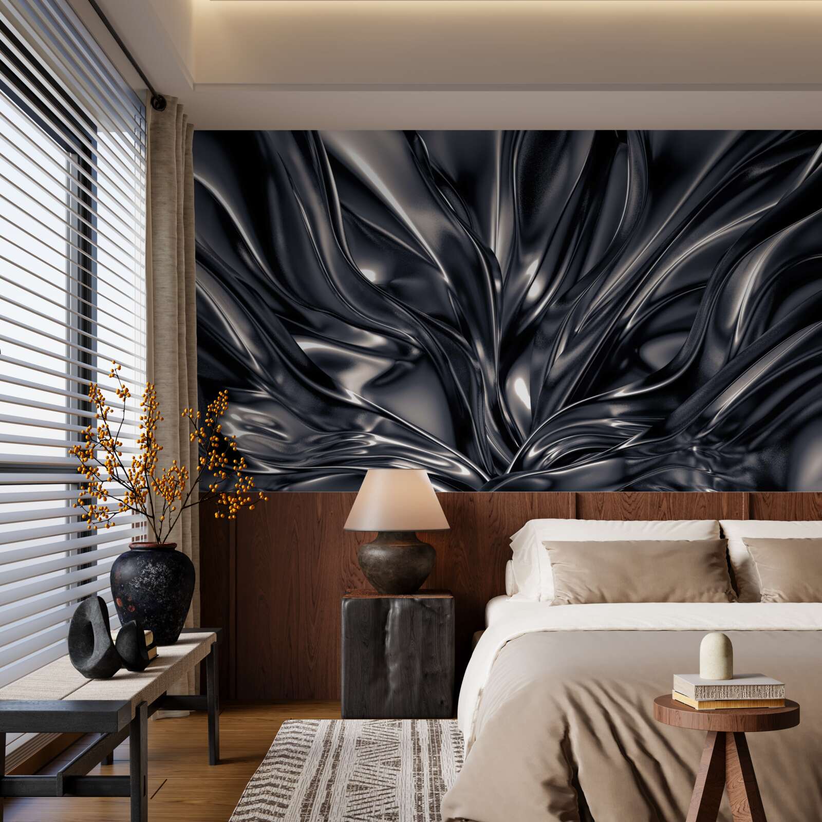 Fototapeta kvapky vody v nočnom jazere