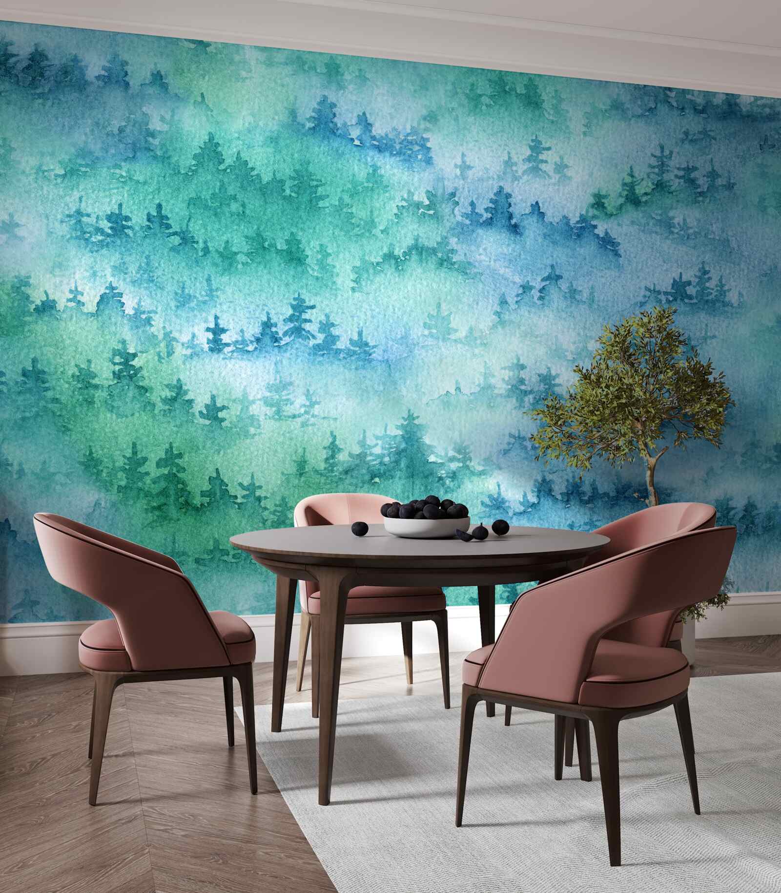 Fototapeta ihličnatý les je zahalený v hustej hmle