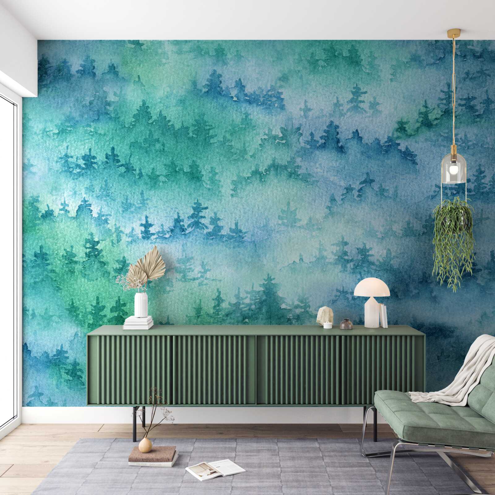 Fototapeta ihličnatý les je zahalený v hustej hmle