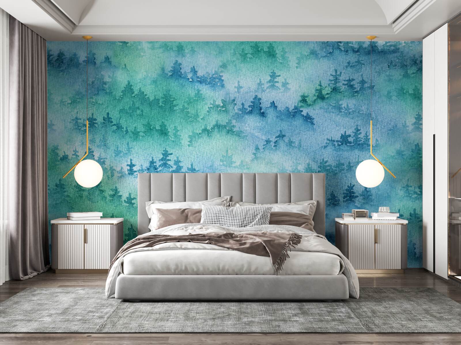 Fototapeta ihličnatý les je zahalený v hustej hmle