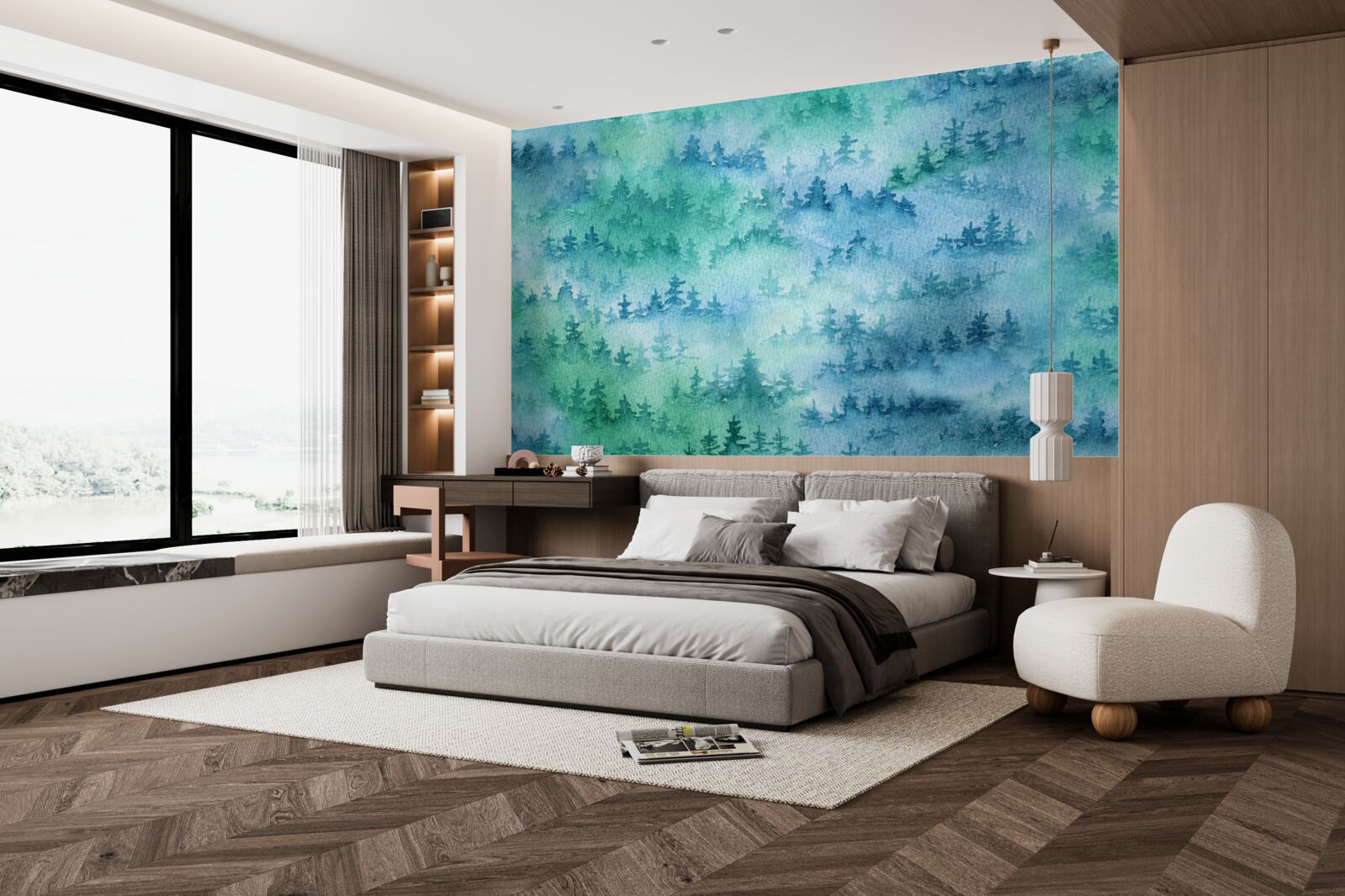 Fototapeta ihličnatý les je zahalený v hustej hmle