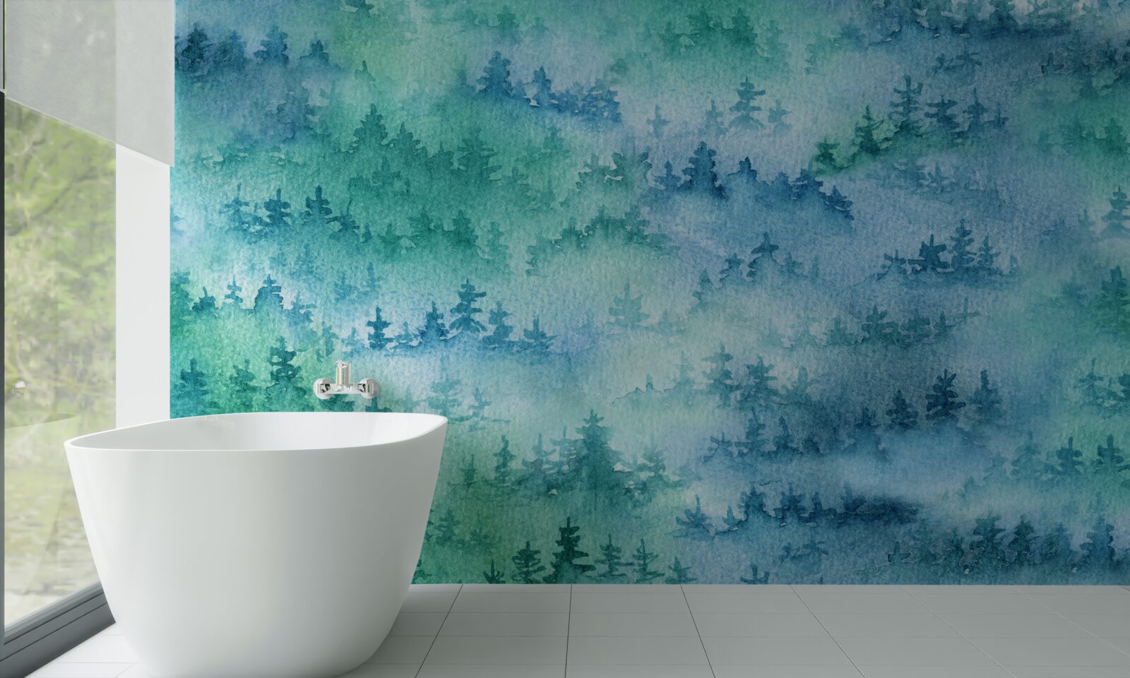 Fototapeta ihličnatý les je zahalený v hustej hmle