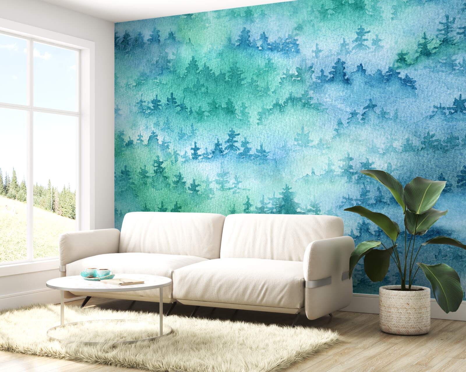 Fototapeta ihličnatý les je zahalený v hustej hmle