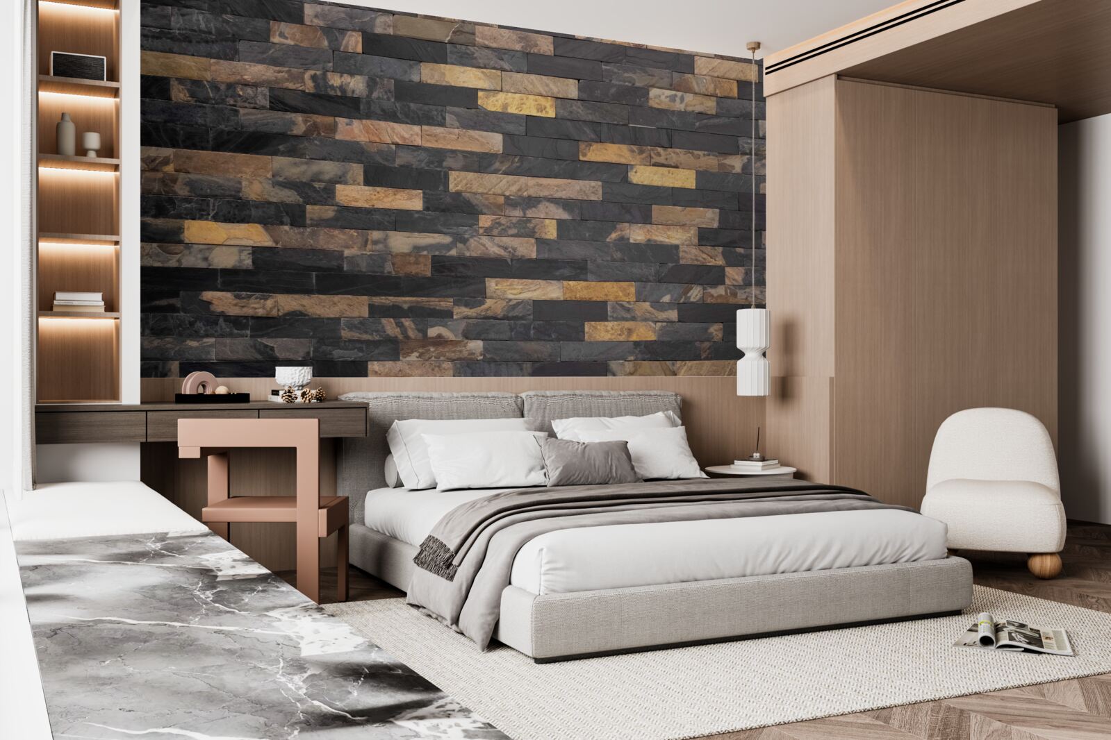 Fototapeta čierno-zlatý kameň umiestnený vodorovne