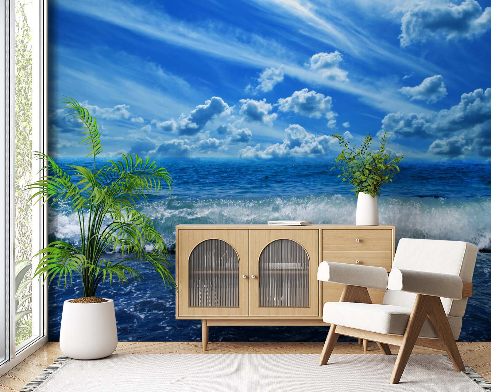 Fototapeta búrlivá modrá vodná plocha