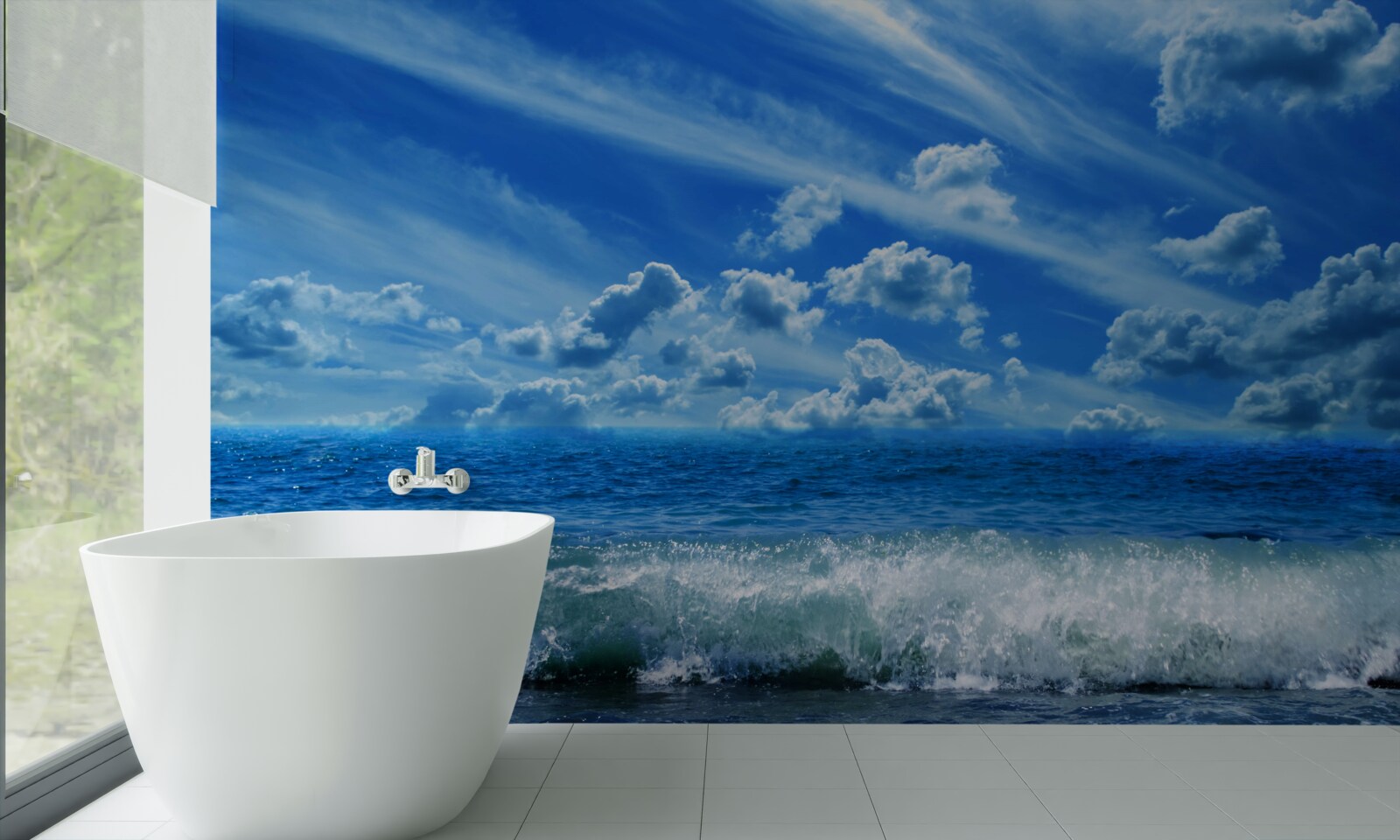 Fototapeta búrlivá modrá vodná plocha