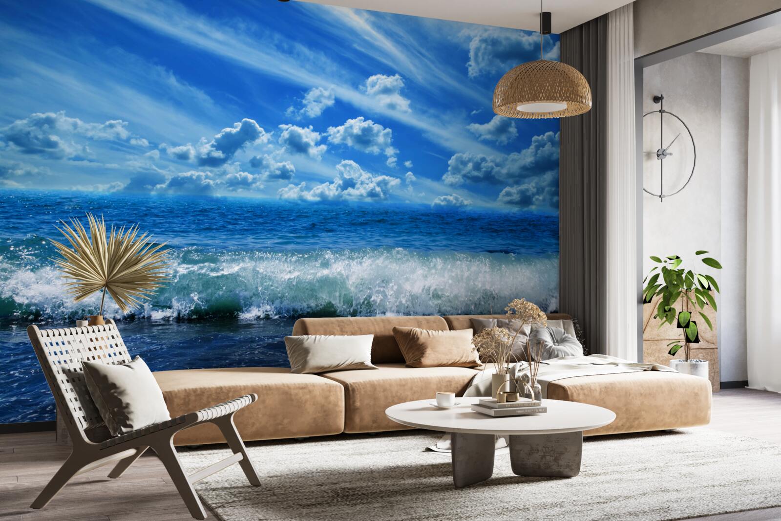 Fototapeta búrlivá modrá vodná plocha