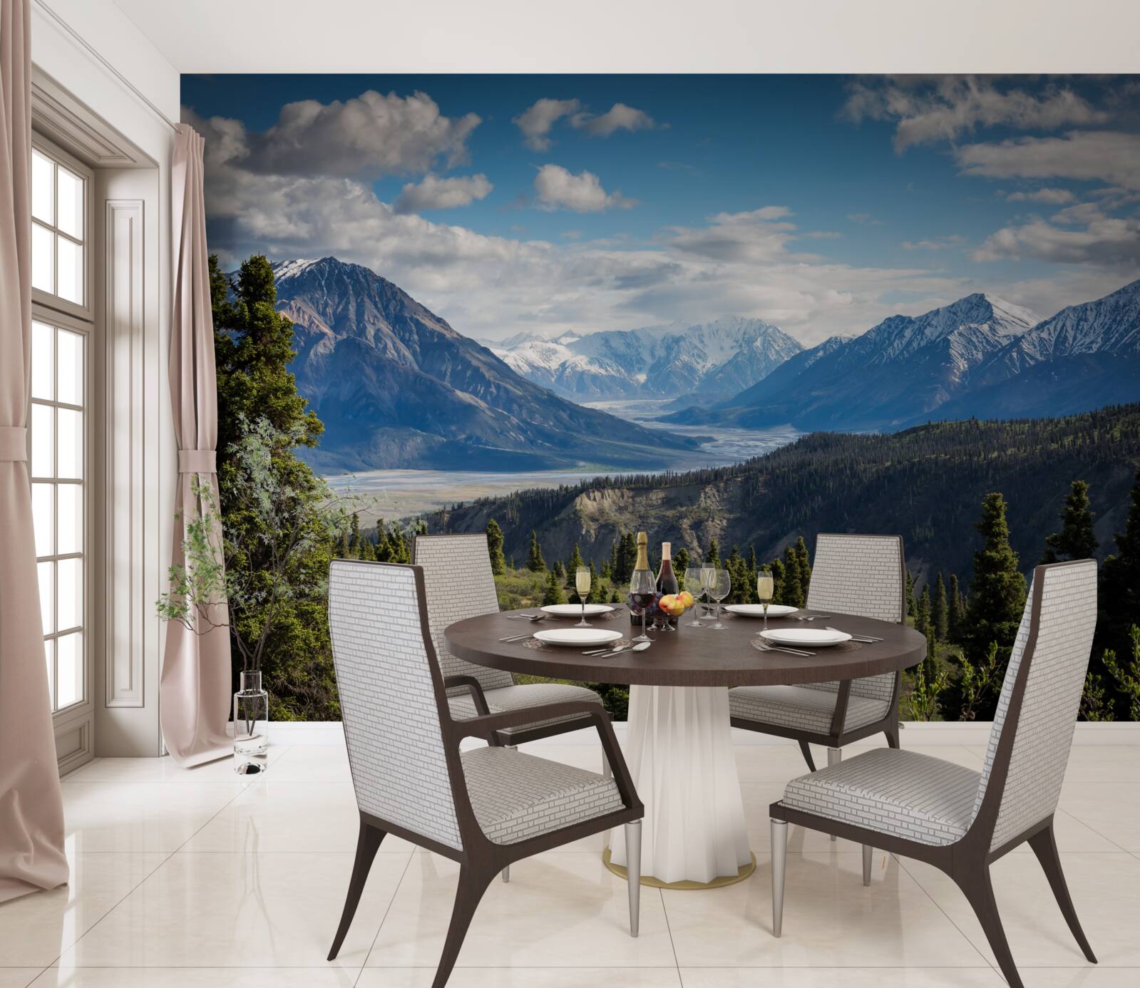 Fototapeta vetva hôr zakončená stromami na okraji lesa