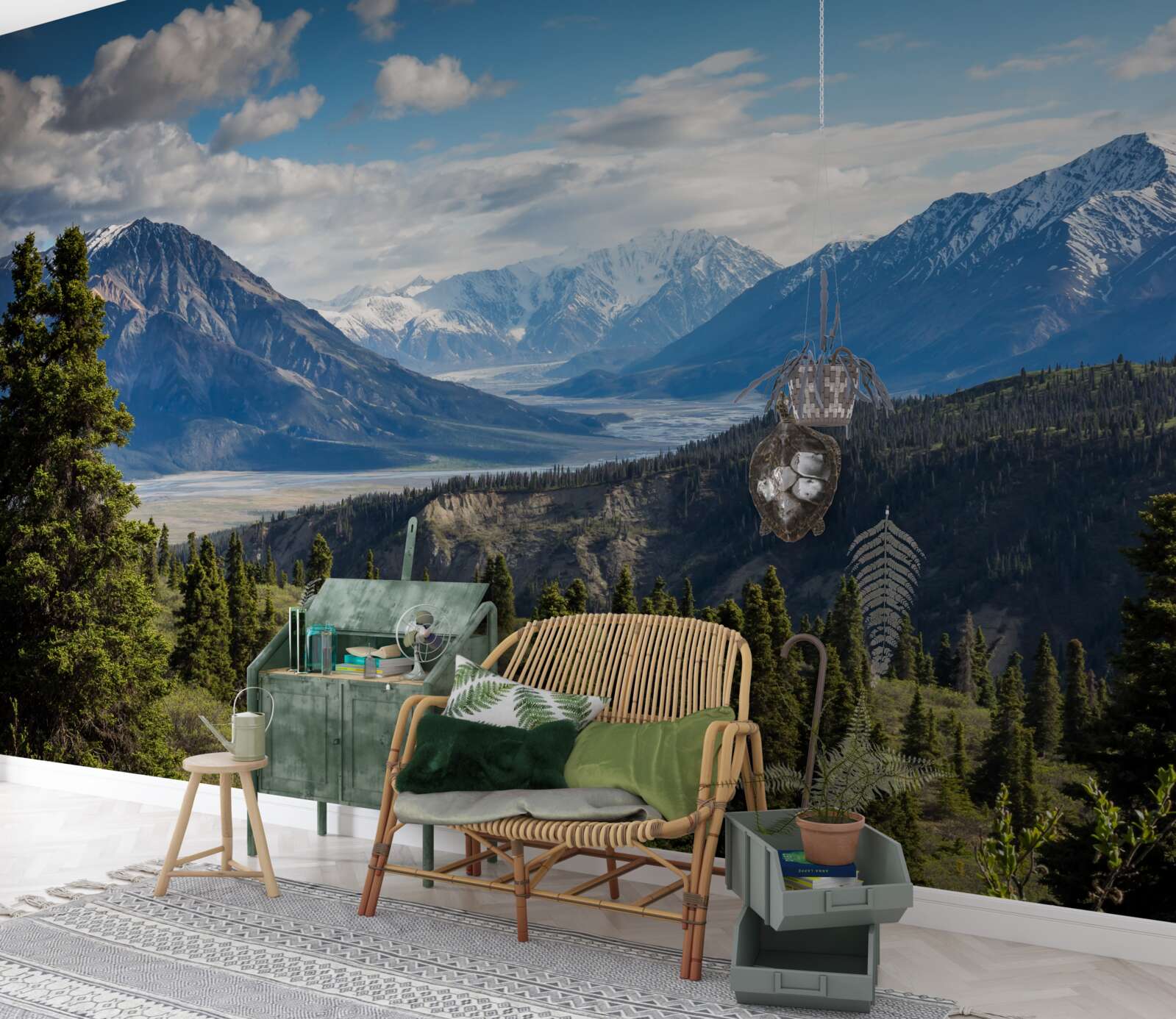 Fototapeta vetva hôr zakončená stromami na okraji lesa