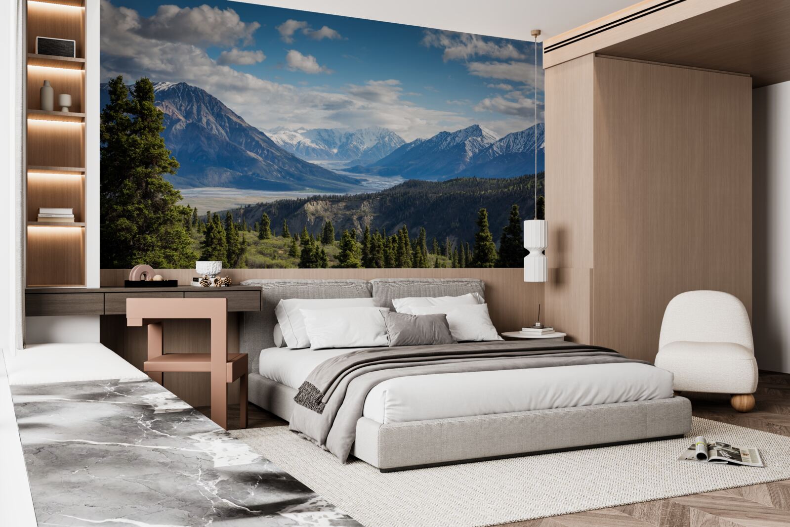 Fototapeta vetva hôr zakončená stromami na okraji lesa