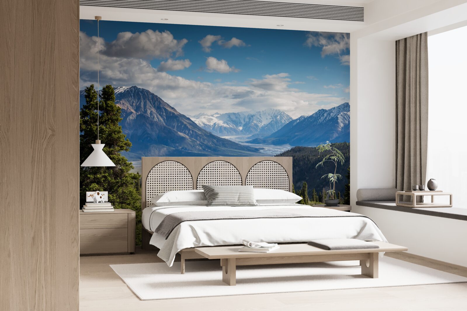 Fototapeta vetva hôr zakončená stromami na okraji lesa