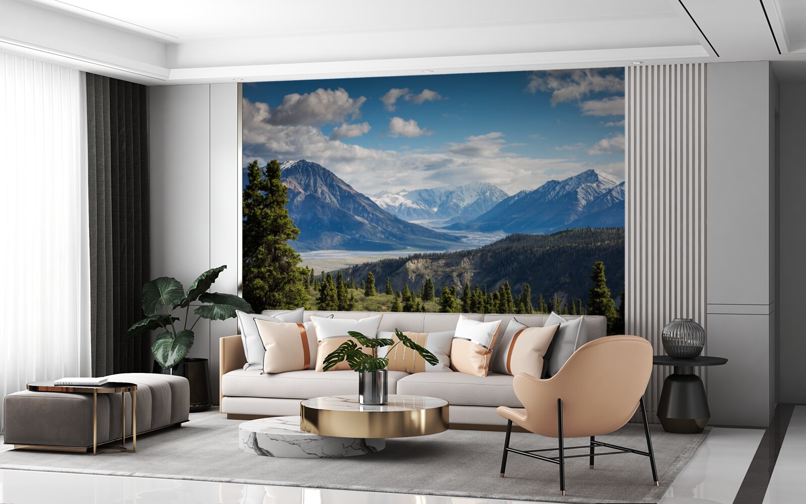 Fototapeta vetva hôr zakončená stromami na okraji lesa