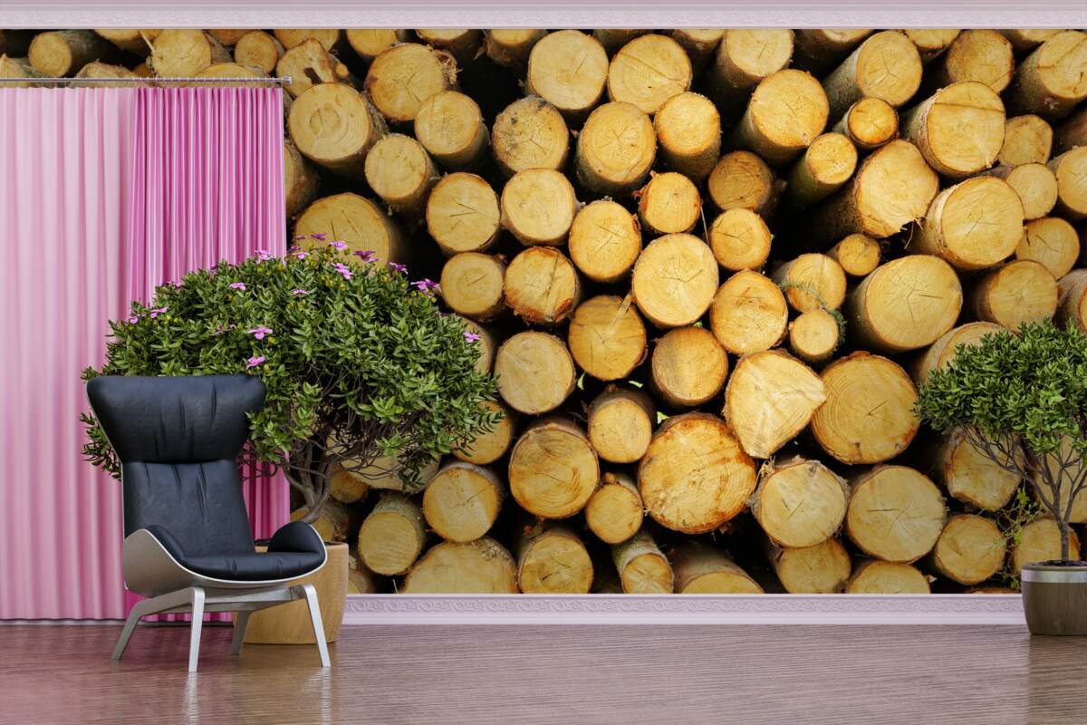 Fototapeta hromada narezaného palivového dreva