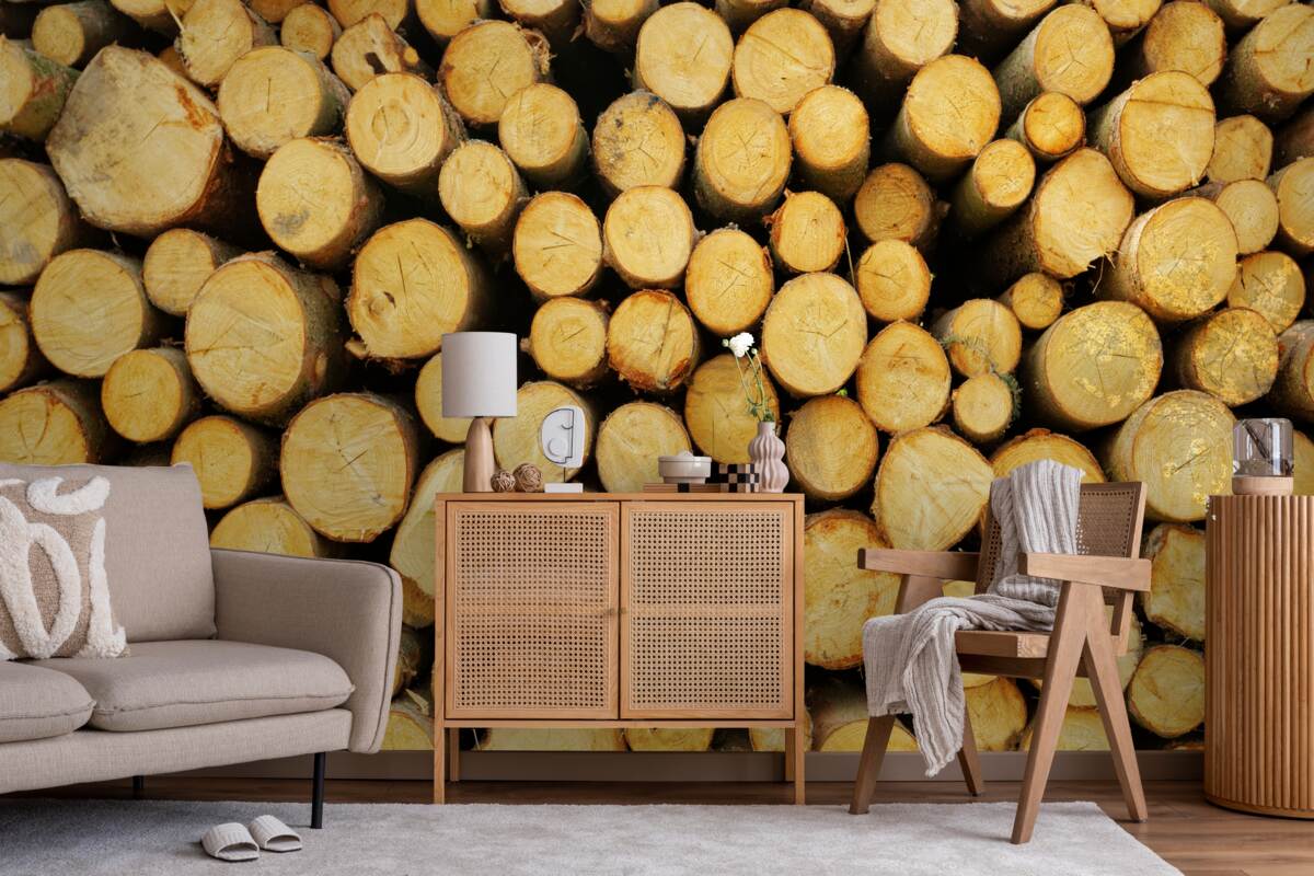 Fototapeta hromada narezaného palivového dreva