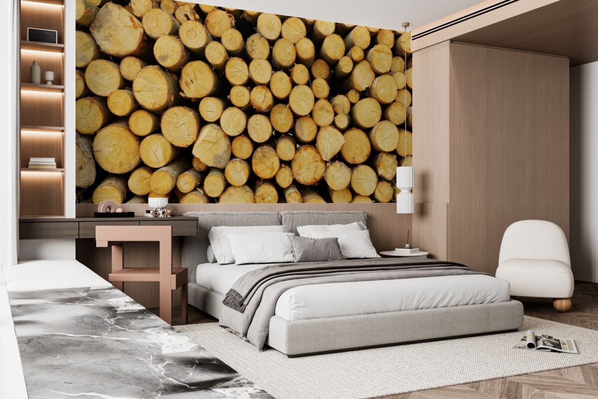 Fototapeta hromada narezaného palivového dreva