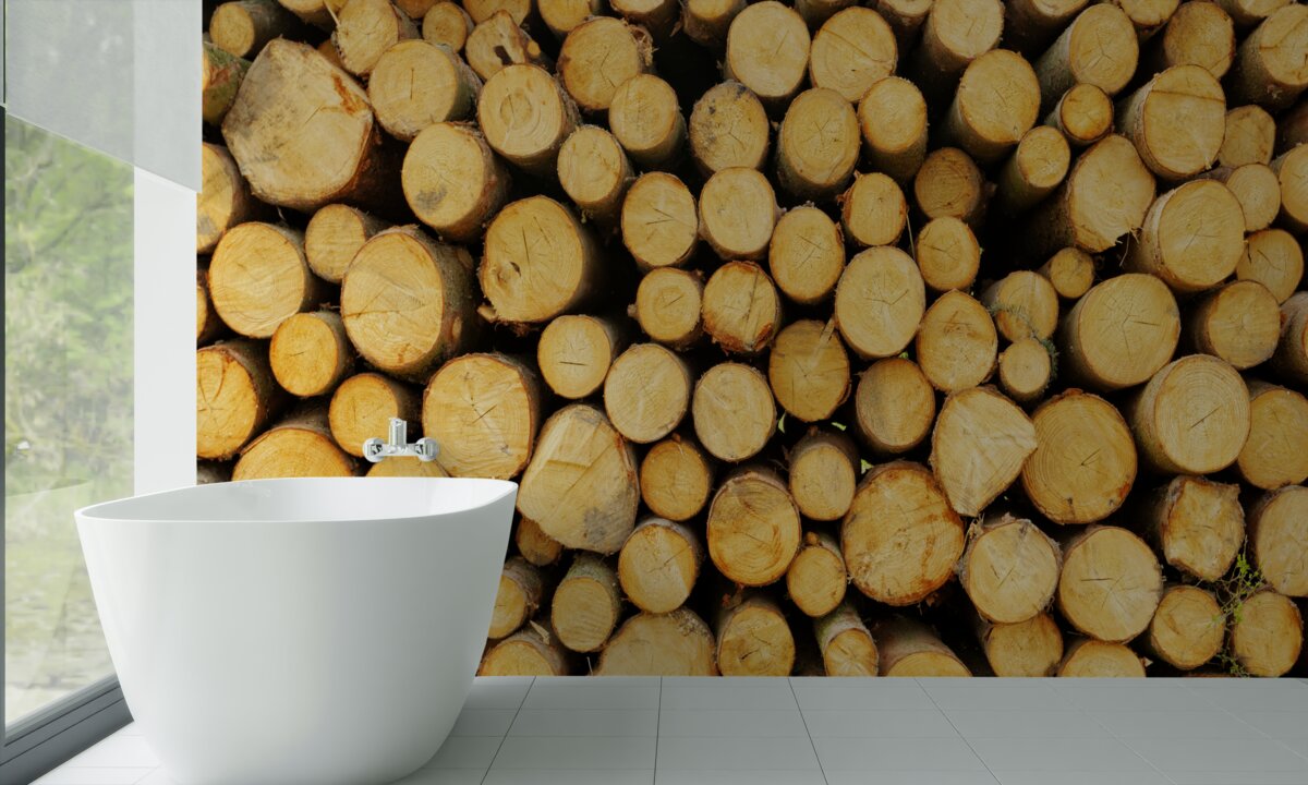 Fototapeta hromada narezaného palivového dreva