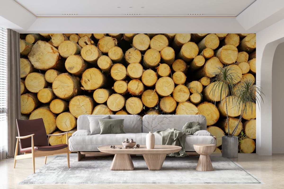 Fototapeta hromada narezaného palivového dreva