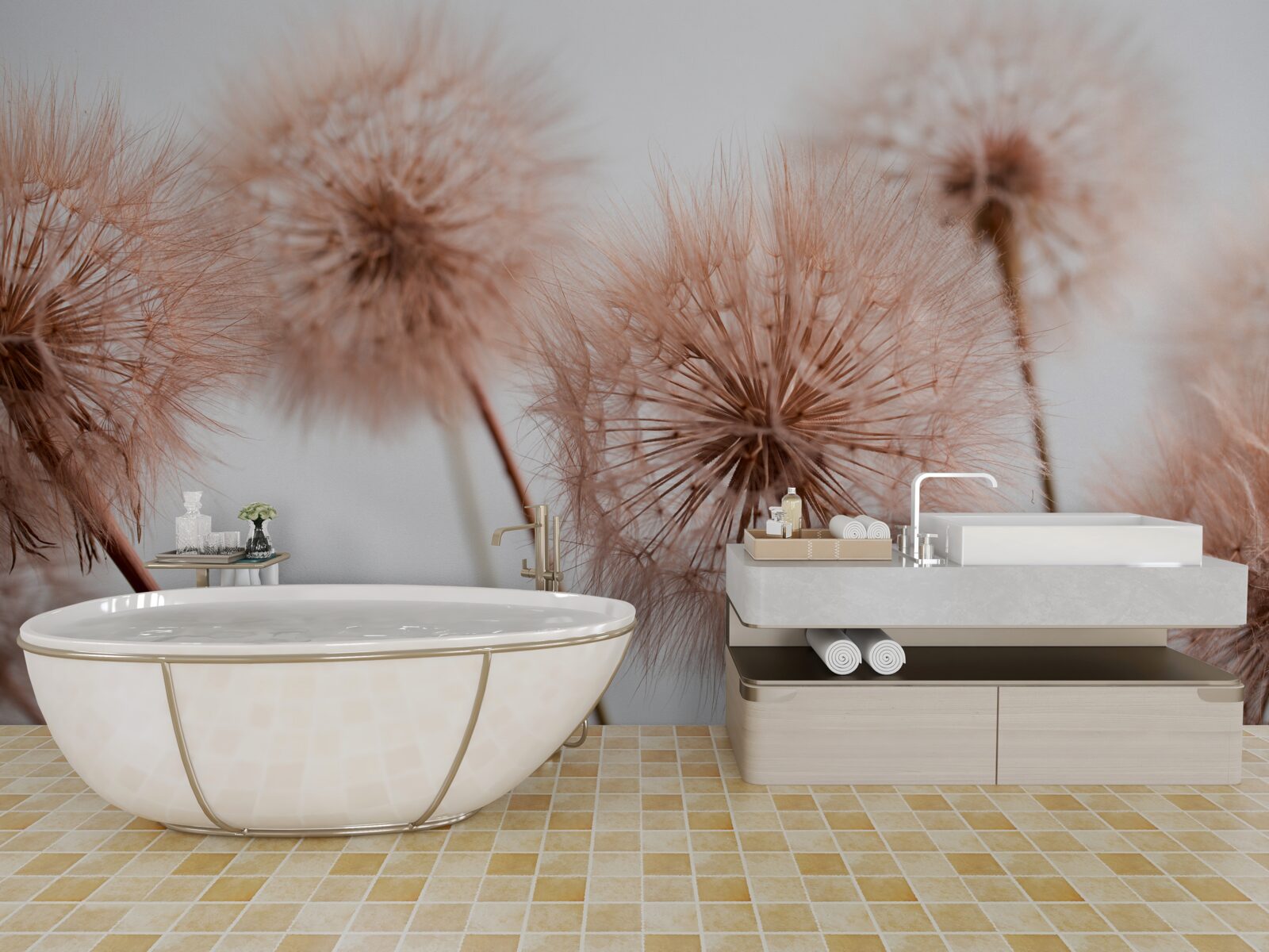 Fototapeta svetlé nadýchané púpavy