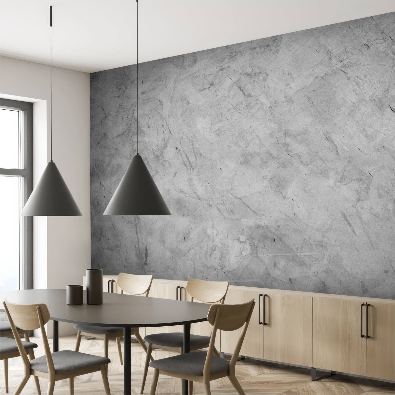 Fototapeta silný dážď v lese ponorenom do hmly