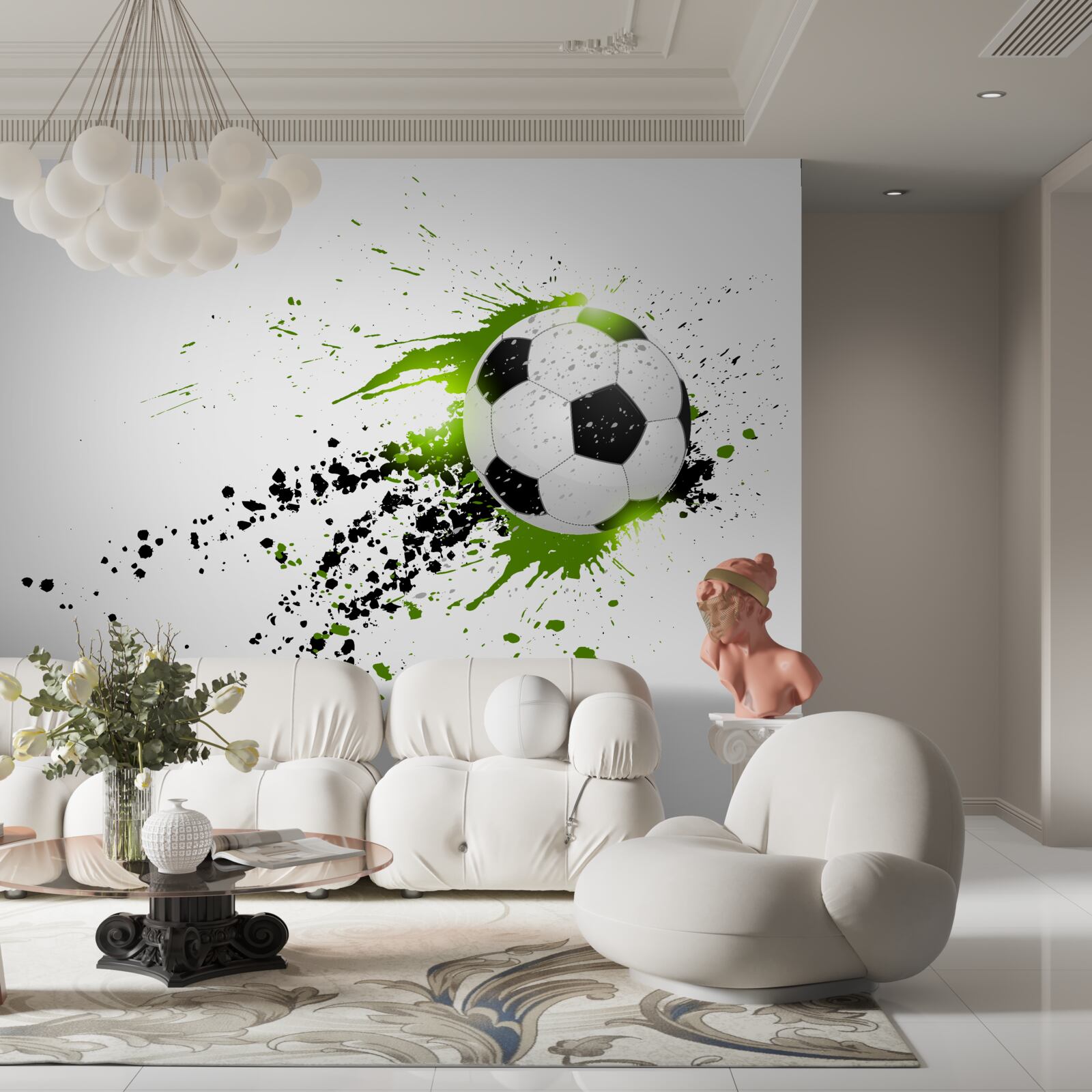 Fototapeta futbalová lopta na bielom pozadí