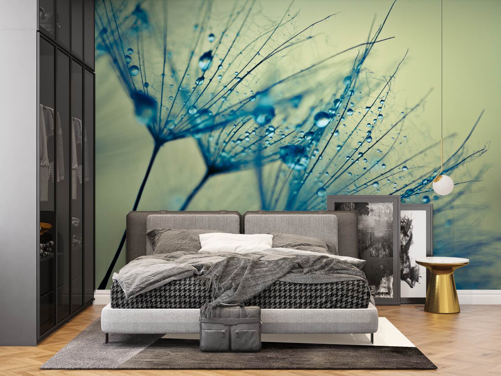 Fototapeta púpava zdobená kvapkami vody