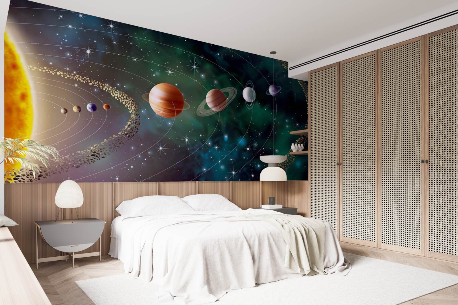 Fototapeta kozmický sprievod planét pred hviezdou