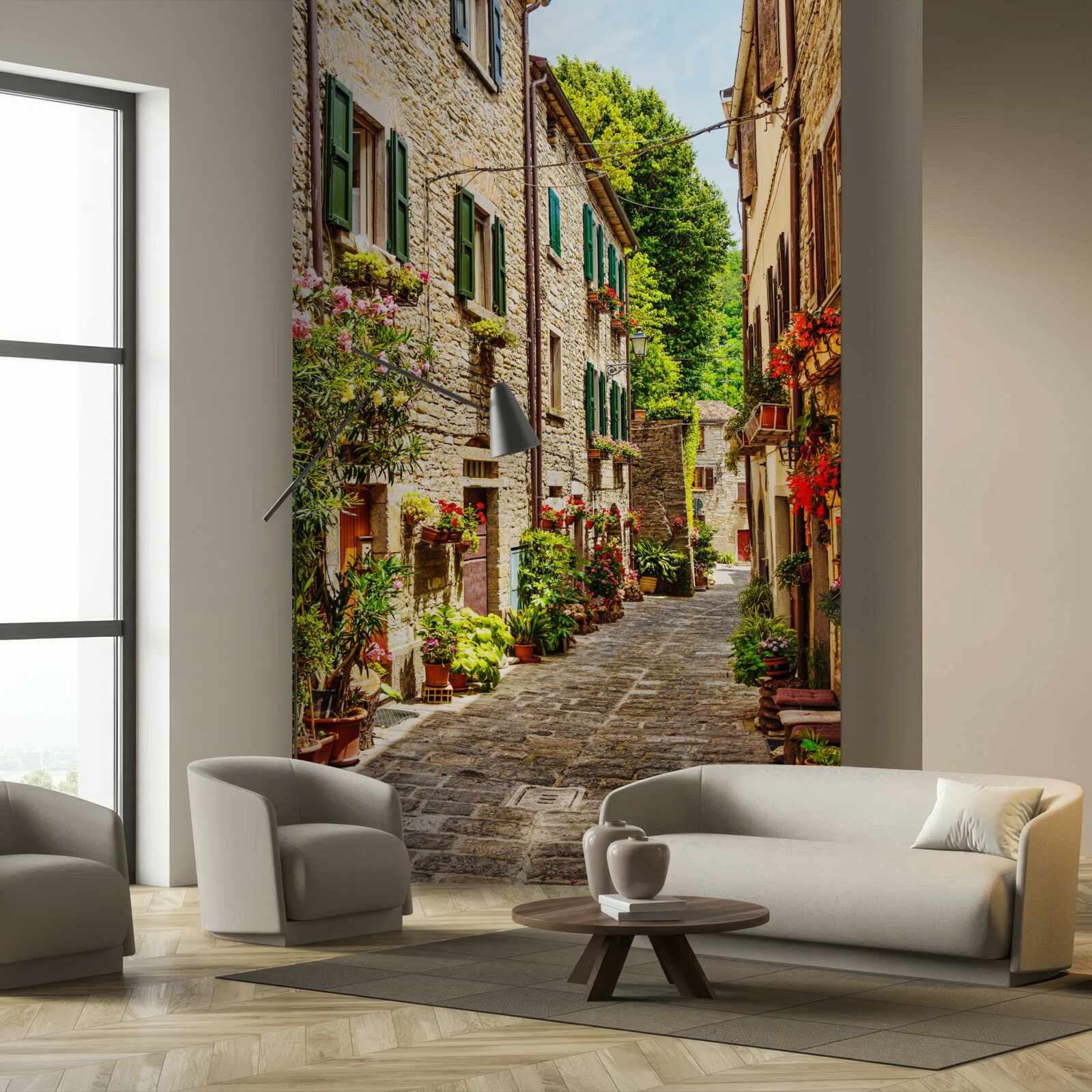 Fototapeta promenáda obklopená zeleňou