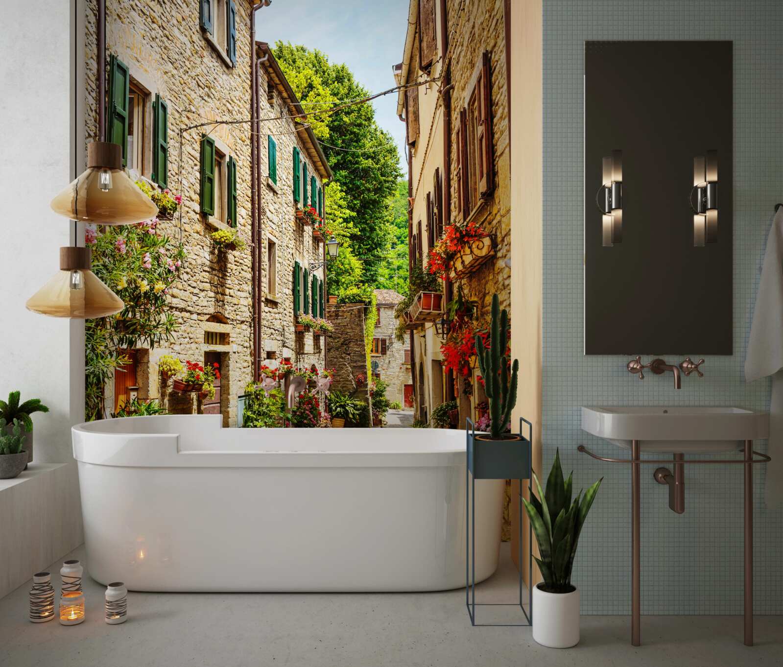 Fototapeta promenáda obklopená zeleňou