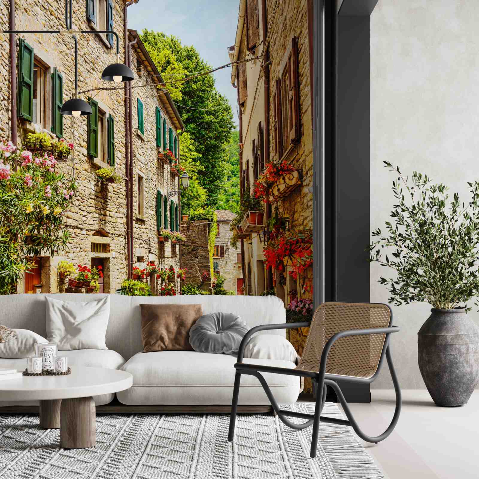 Fototapeta promenáda obklopená zeleňou