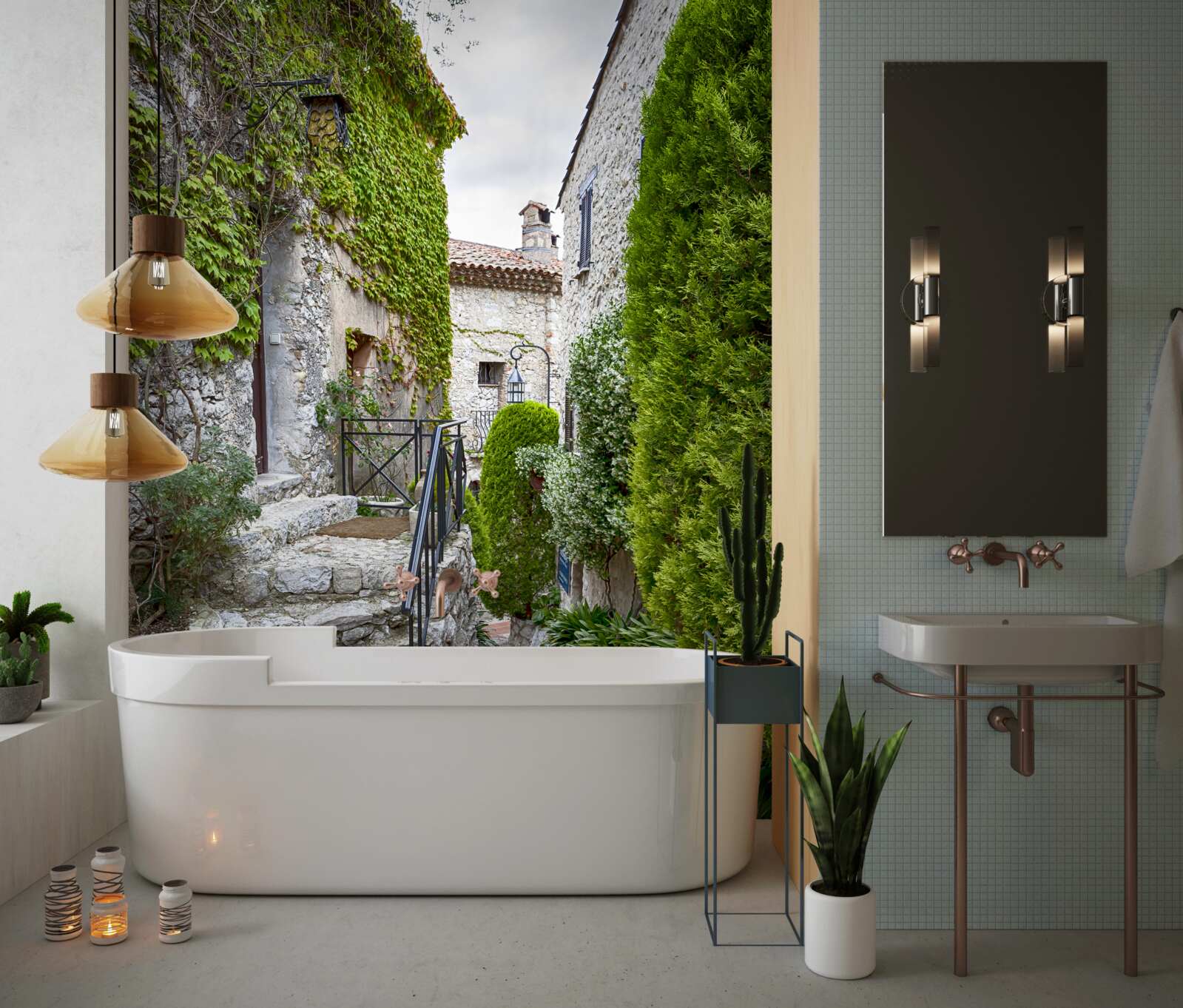 Fototapeta tiché zelené nádvorie v starobylom meste