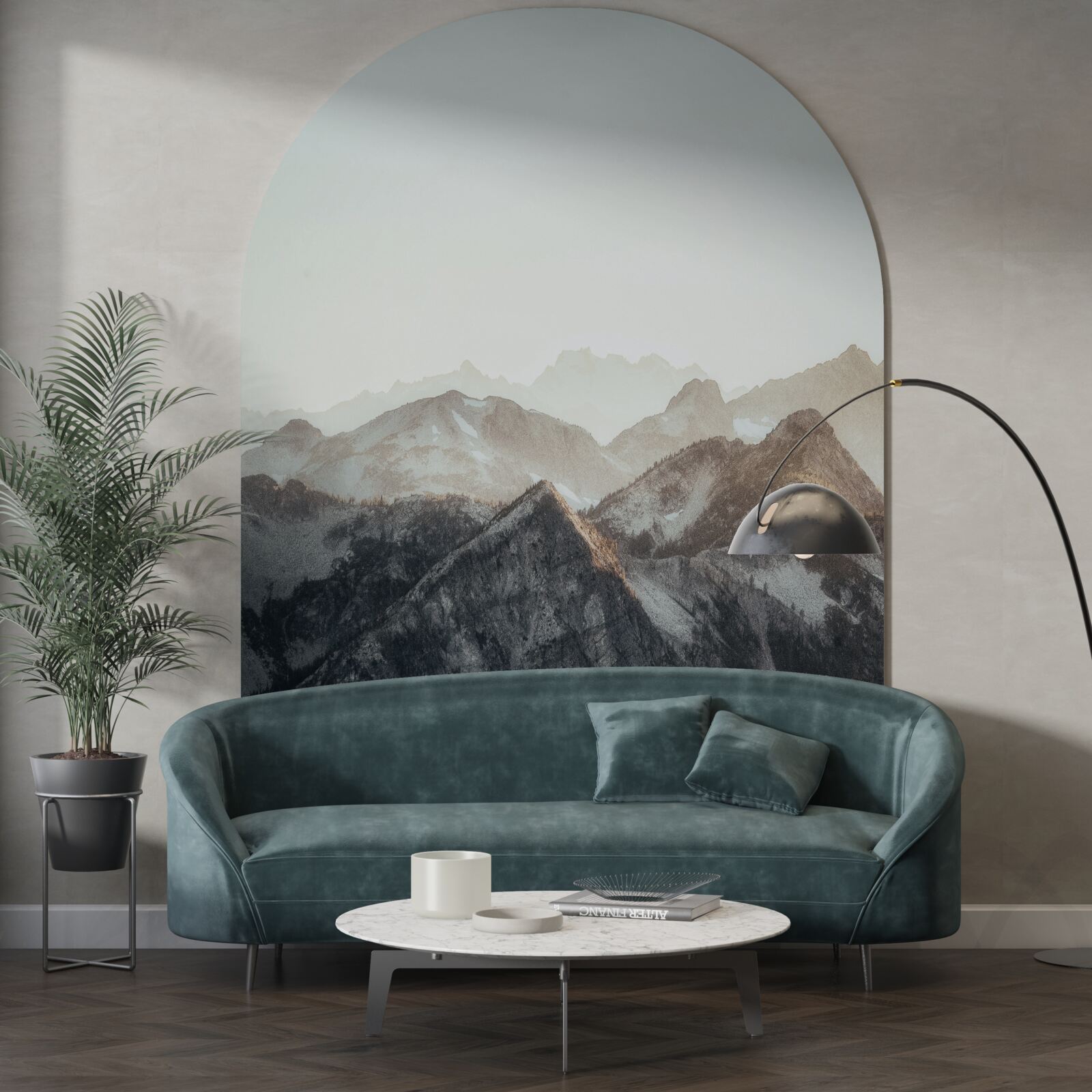 Fototapeta cez deň vyzerajú vrcholky hôr pokryté snehom vtipne