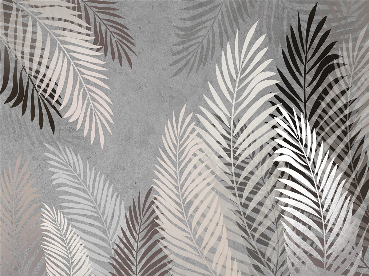 Fototapeta tropické listy sú biele a čierne