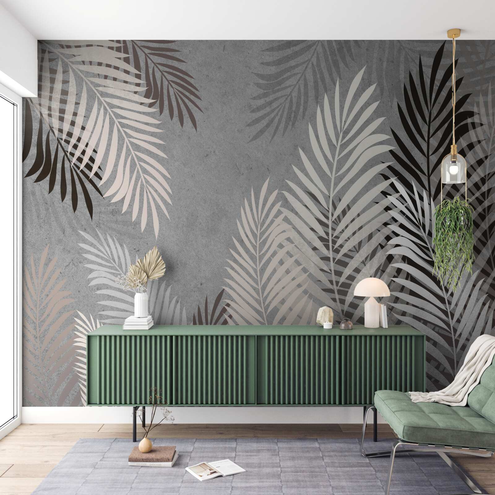 Fototapeta tropické listy sú biele a čierne