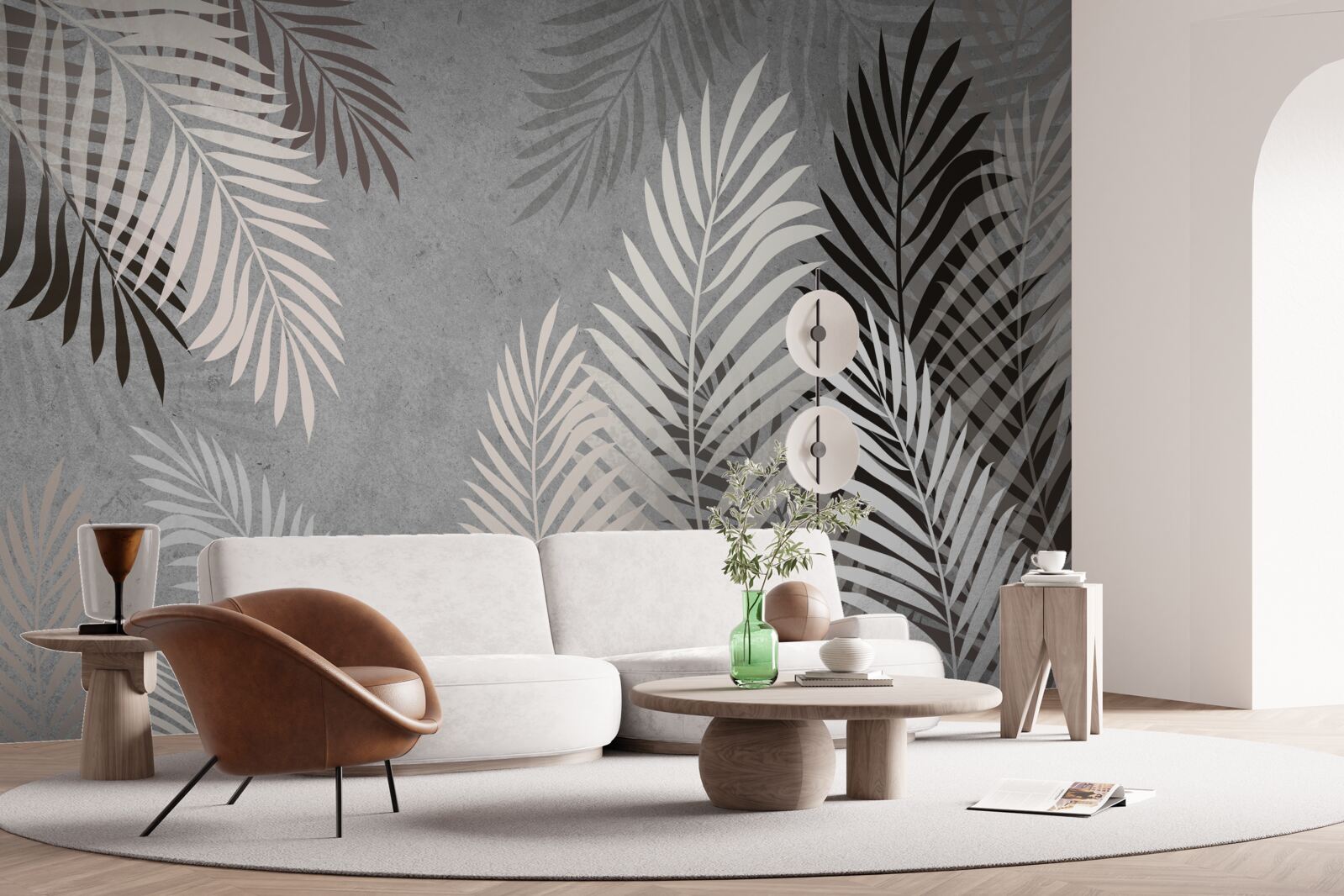Fototapeta tropické listy sú biele a čierne