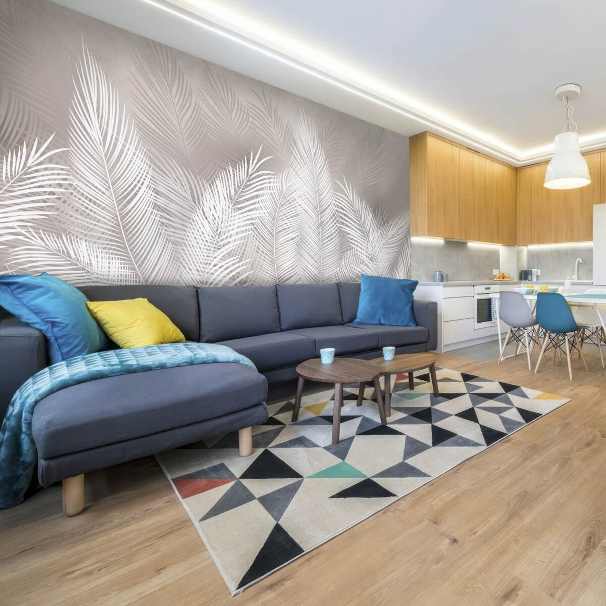 Fototapeta husté, snehovo biele, perovité listy