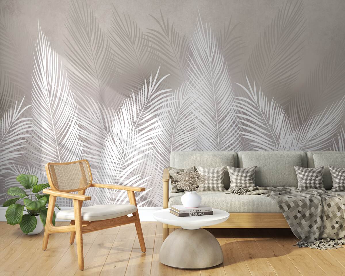 Fototapeta husté, snehovo biele, perovité listy