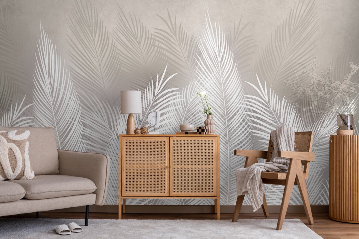 Fototapeta husté, snehovo biele, perovité listy