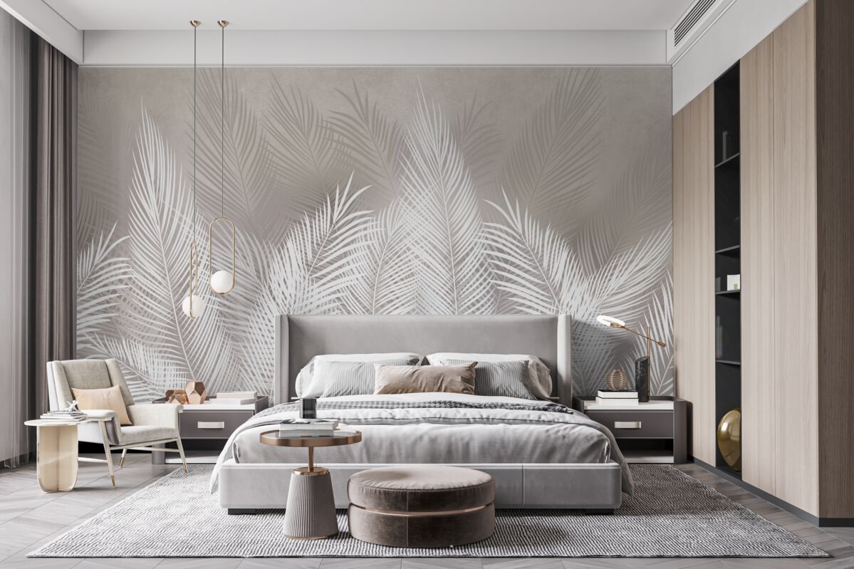 Fototapeta husté, snehovo biele, perovité listy